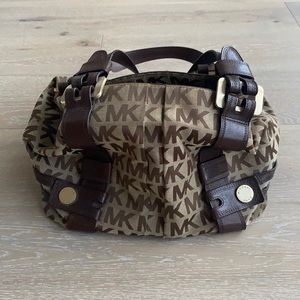 Michael Kors brown logo bag.